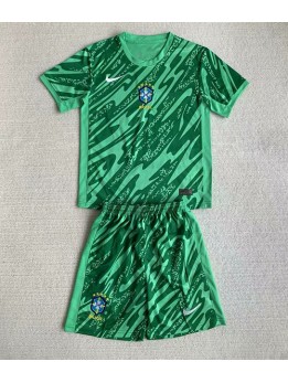 Brazil Golmanski Dječji Gostujuci Dres kompleti Copa America 2024 Kratak Rukavima (+ kratke hlače)